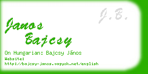 janos bajcsy business card